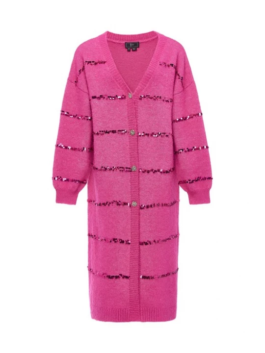 Foto van product faina Gebreide mantel 'Festive' magenta