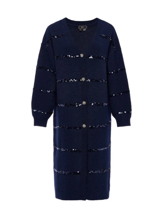 Foto van product faina Gebreide mantel 'Festive' navy