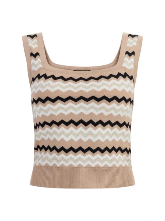 Foto van product faina Gebreide top beige / zwart / wit