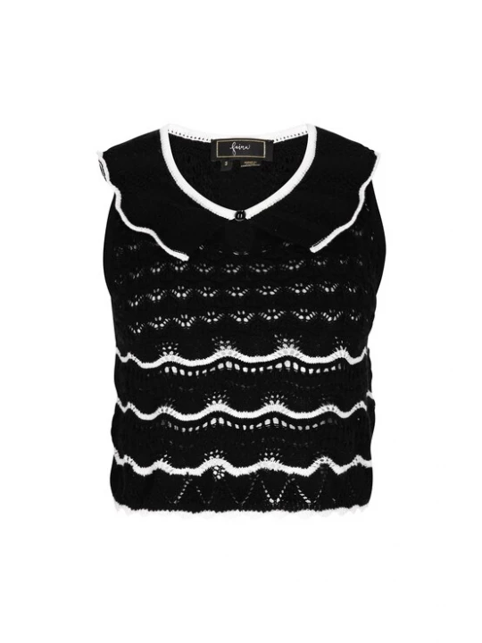 Foto van product faina Gebreide top 'Fashion Look' zwart / wit