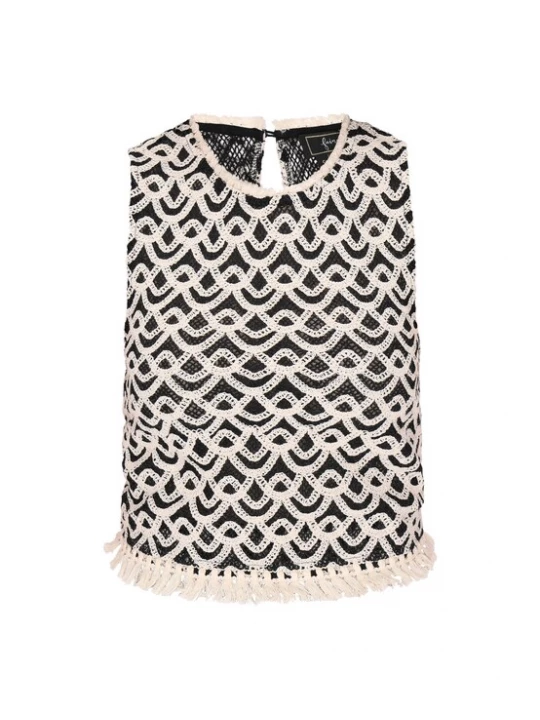 Foto van product faina Gebreide top 'Fashion Look' zwart / wolwit