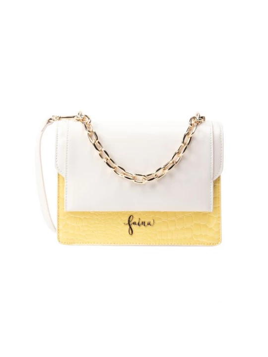 Foto van product faina Handtas goudgeel / wit