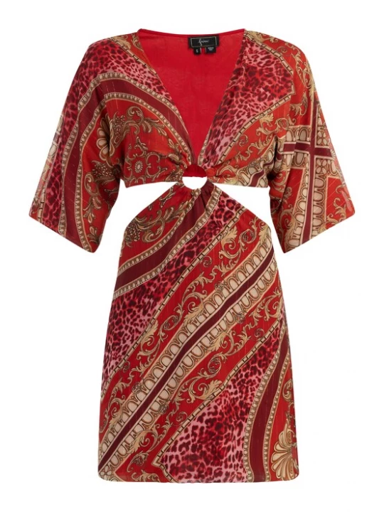 Foto van product faina Jurk beige / bruin / rood