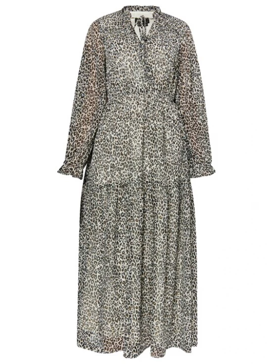 Foto van product faina Jurk beige / lichtblauw / zwart