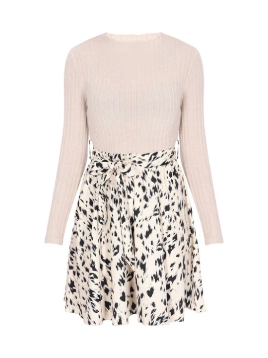 Foto van product faina Jurk beige / nude / zwart
