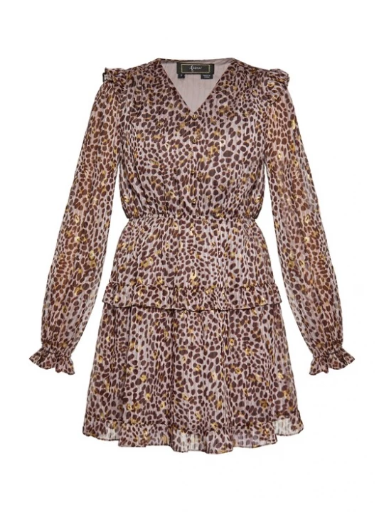 Foto van product faina Jurk bruin / goud / lichtgrijs / mauve