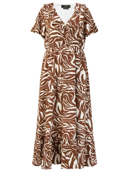 Foto van product faina Jurk bruin / wit