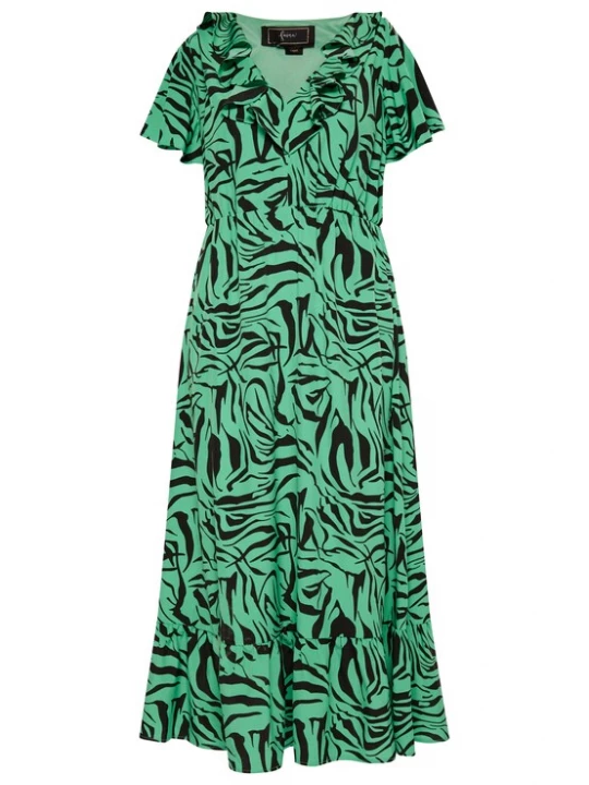 Foto van product faina Jurk 'Caneva' grasgroen / zwart