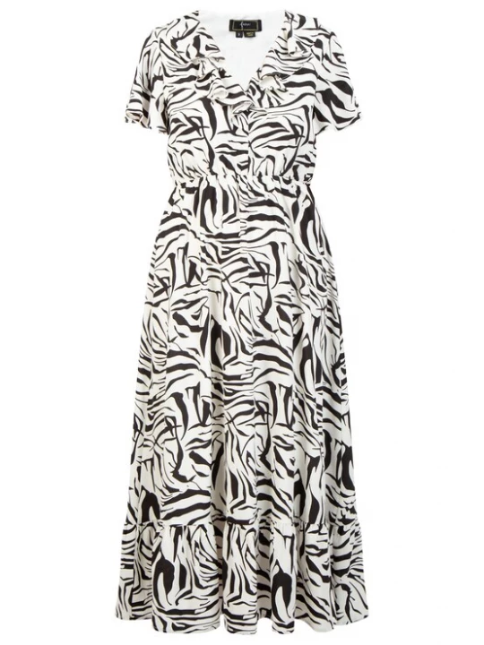 Foto van product faina Zomerjurk zwart / wit