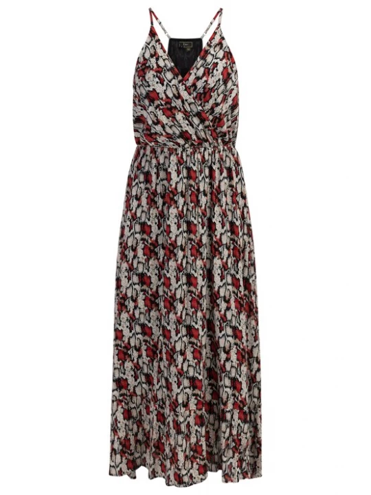 Foto van product faina Jurk chamois / rood / zwart / wit