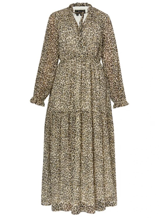 Foto van product faina Jurk 'Dedica' sand / lichtbeige / zwart