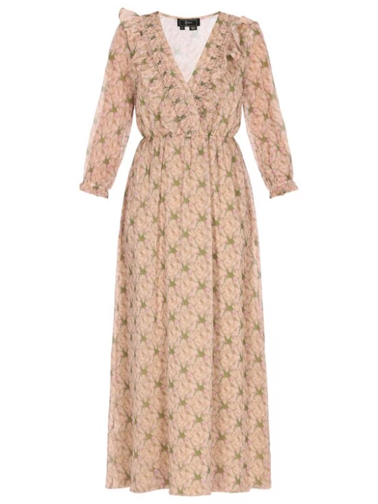 Foto van product faina Jurk 'Fashion Look' beige / camel / olijfgroen / rosa