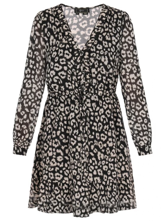 Foto van product faina Jurk 'Fashion Look' ecru / zwart