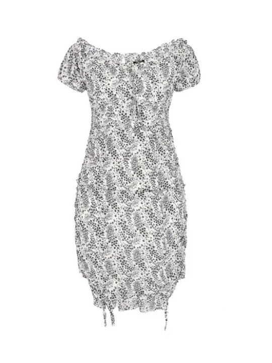 Foto van product faina Jurk 'Festive' antraciet / wit