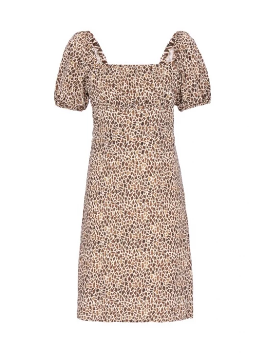 Foto van product faina Jurk 'Festive' beige / bruin / lichtbruin / wit