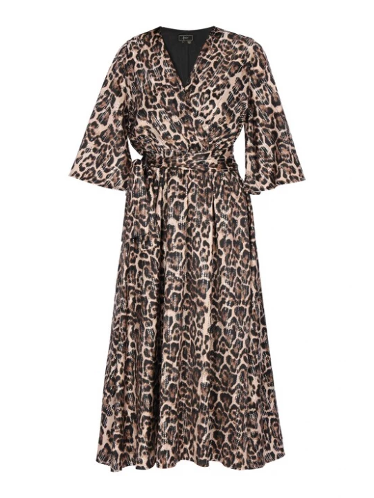 Foto van product faina Jurk 'Festive' beige / bruin / zwart / zilver