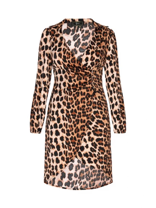 Foto van product faina Jurk 'Festive' crème / bruin / zwart