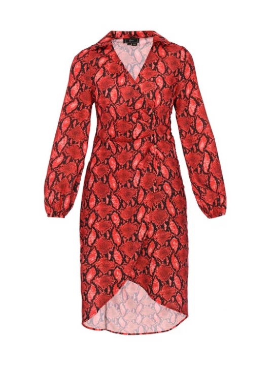 Foto van product faina Jurk 'Festive' rood / zwart