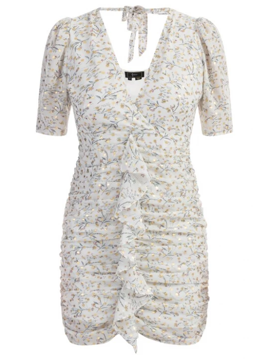 Foto van product faina Jurk goud / donkergrijs / rosa / wit