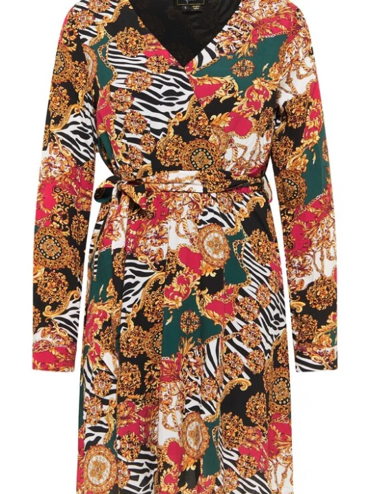 Foto van product faina Jurk goudgeel / donkergroen / rood / zwart / wit