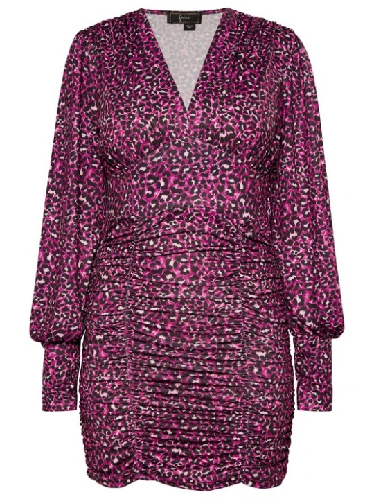 Foto van product faina Jurk lichtgrijs / fuchsia / zwart