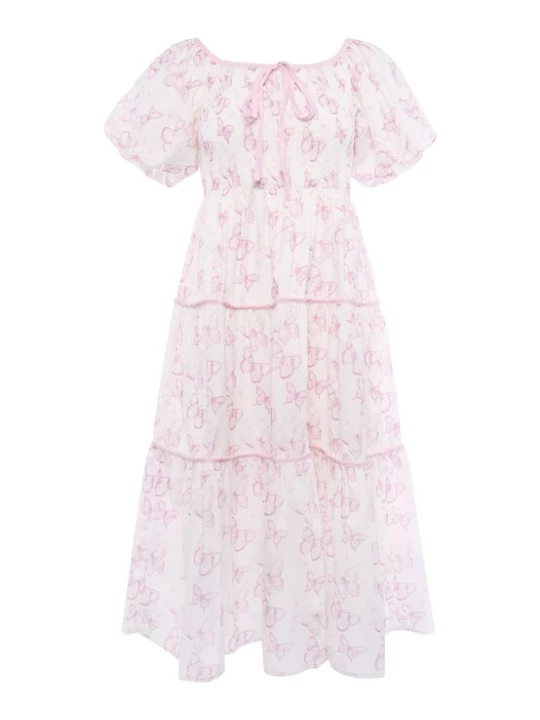 Foto van product faina Jurk pink / offwhite