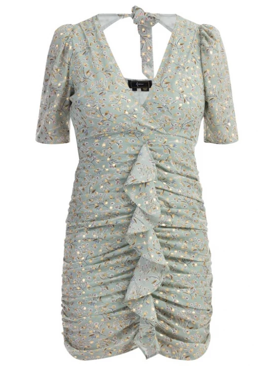 Foto van product faina Jurk sand / duifblauw / pastelgroen / wit