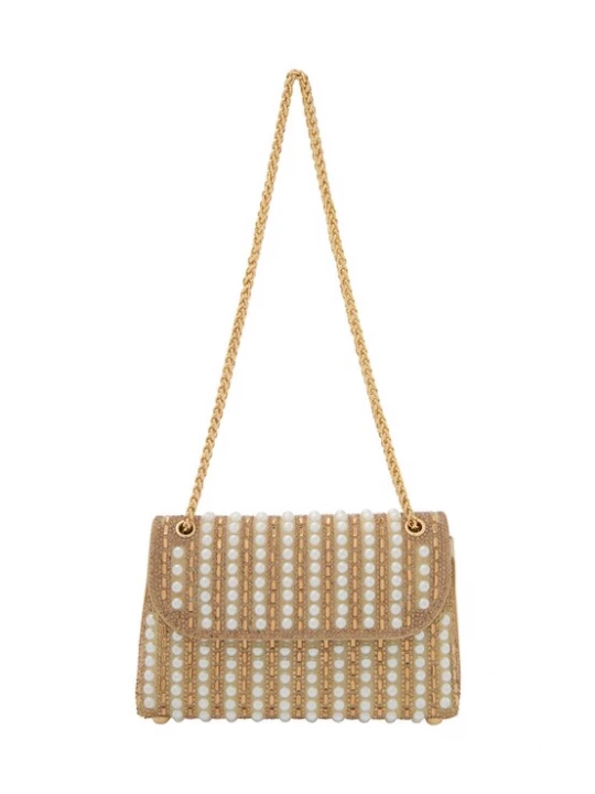 Foto van product faina Schoudertas beige / goud / parelwit