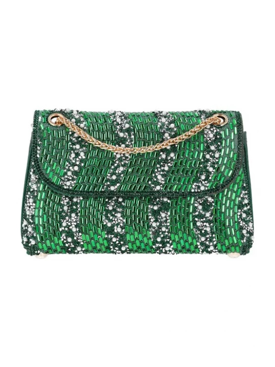 Foto van product faina Schoudertas groen / parelwit