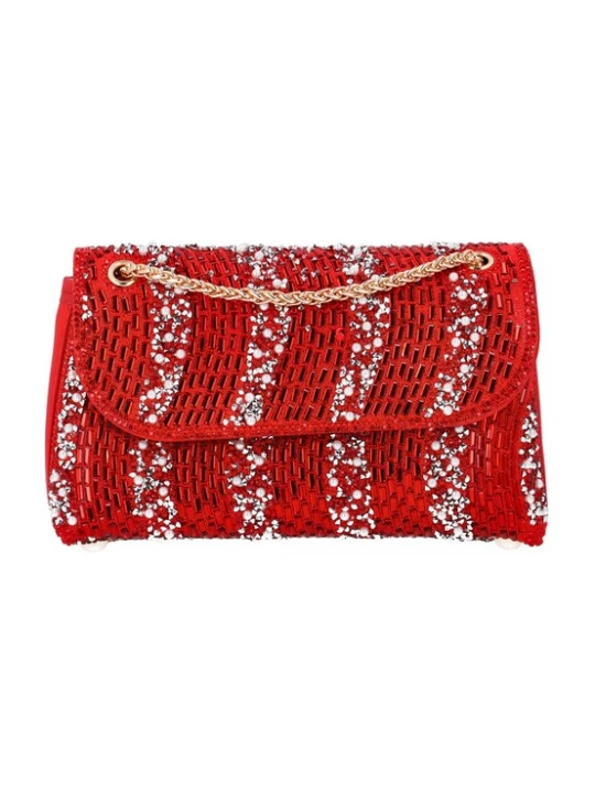 Foto van product faina Schoudertas rood / parelwit