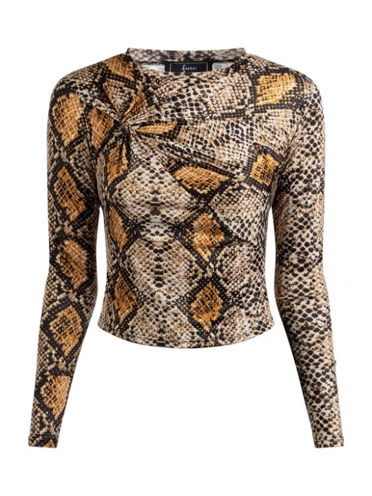 Foto van product faina Shirt camel / pueblo / zwart / wit