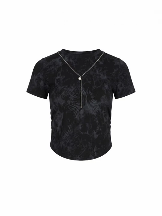 Foto van product faina Shirt 'Glamour' zwart gemêleerd / zilver / parelwit