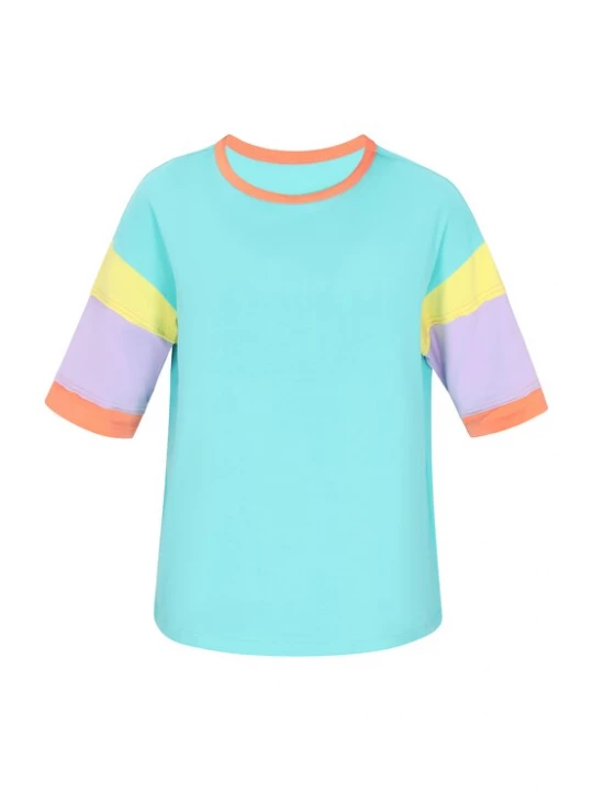 Foto van product faina Shirt lichtblauw / geel / lila / oranjerood