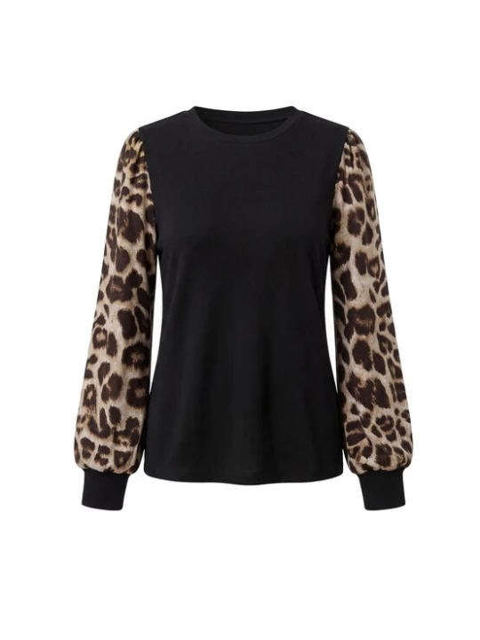 Foto van product faina Sweatshirt 'Casual' beige / chocoladebruin / zwart