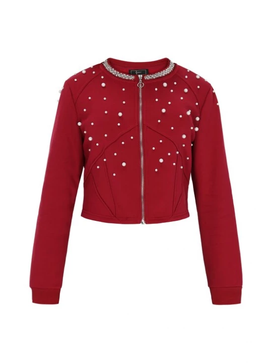 Foto van product faina Sweatshirt rood / transparant / parelwit