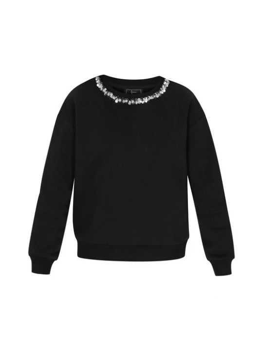 Foto van product faina Sweatshirt zwart / zilver / parelwit