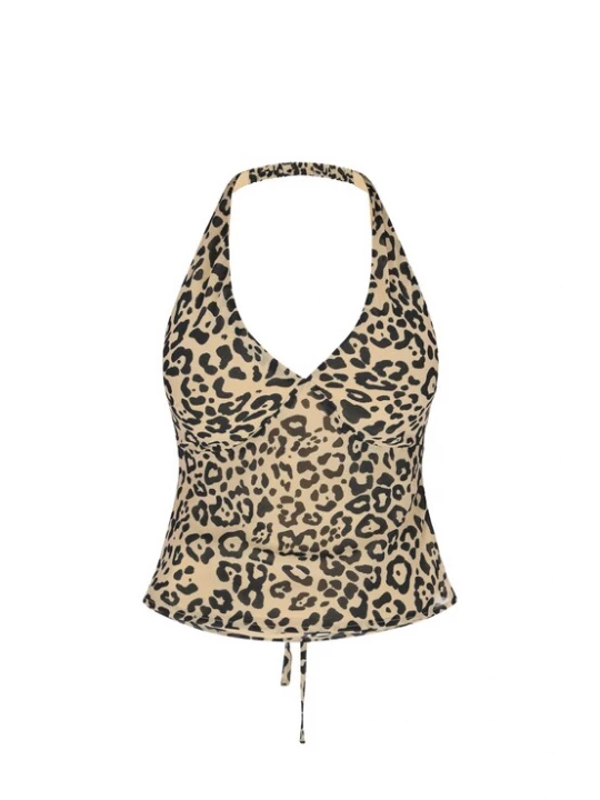 Foto van product faina Top 'Festive' camel / zwart