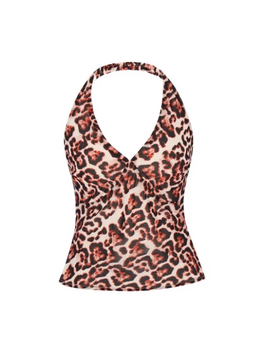 Foto van product faina Top 'Festive' crème / rood / zwart