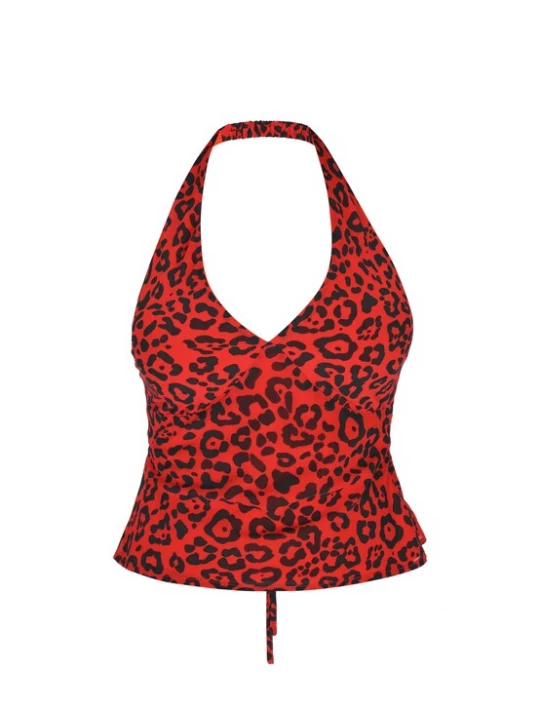Foto van product faina Top 'Festive' rood / zwart