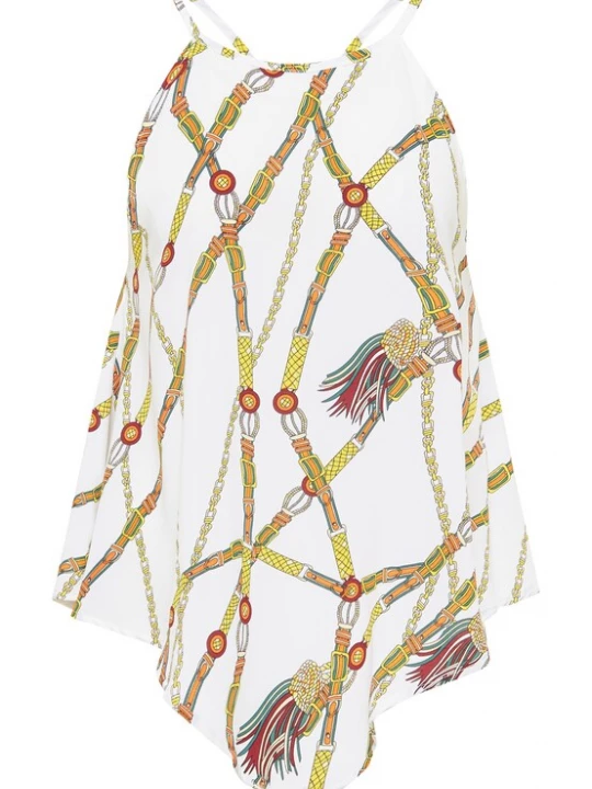 Foto van product faina Top geel / bourgogne / wit