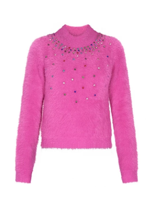 Foto van product faina Trui blauw / fuchsia / rood / zilver
