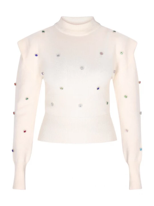 Foto van product faina Trui blauw / rood / zilver / wolwit