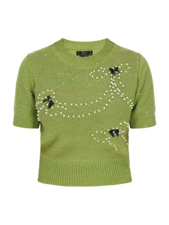 Foto van product faina Trui 'Fashion Look' kiwi / zwart / parelwit