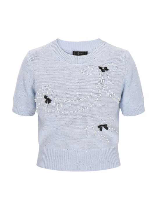 Foto van product faina Trui 'Fashion Look' pastelblauw / wit