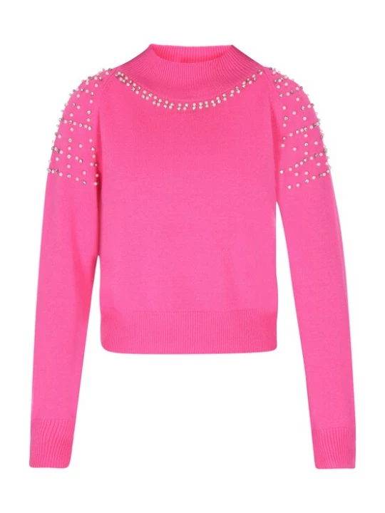 Foto van product faina Trui fuchsia / parelwit