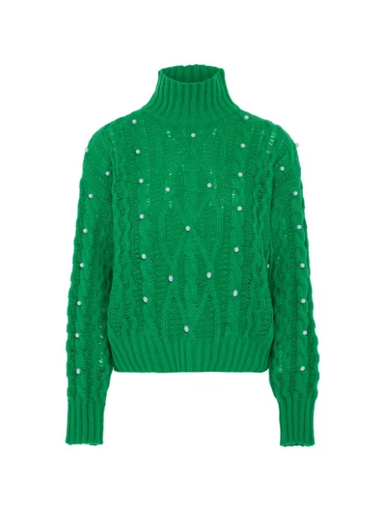 Foto van product faina Trui groen / parelwit