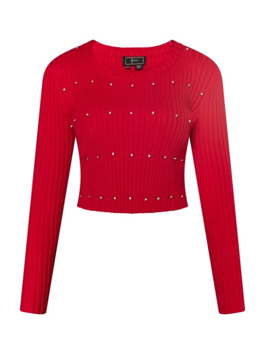 Foto van product faina Trui knalrood / zilver