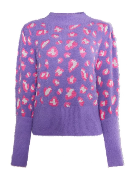 Foto van product faina Trui 'Mioki' lila / lichtroze / wit