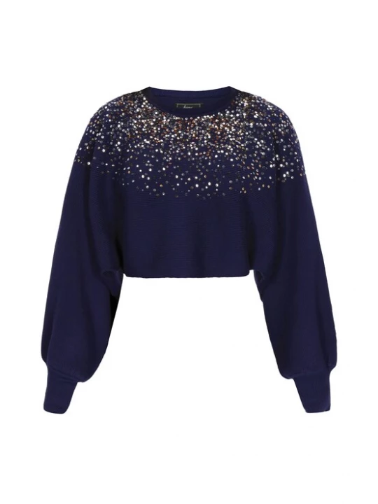 Foto van product faina Trui navy / brons / zilver