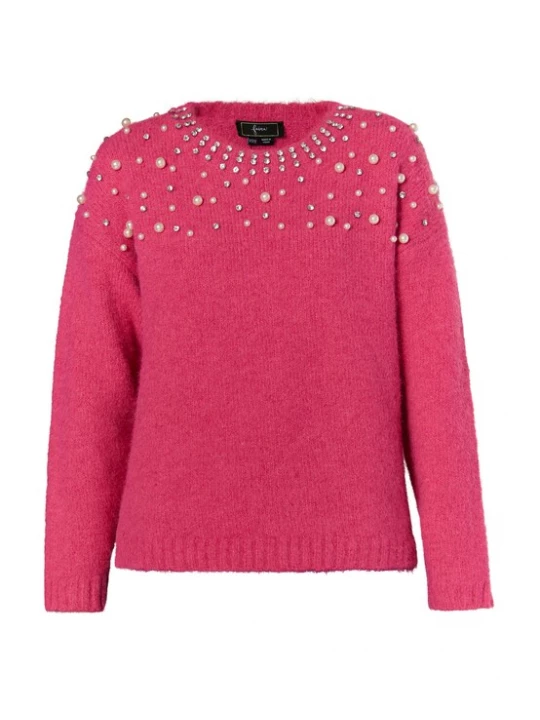 Foto van product faina Trui pink / transparant / parelwit